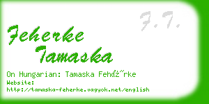 feherke tamaska business card